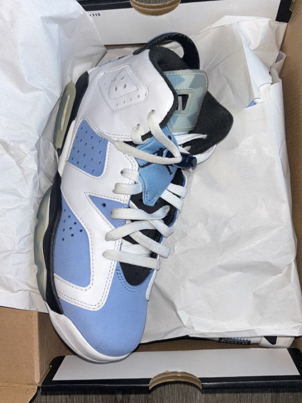 Jordan Kids Sneakers in White and Light Blue with Black Accents